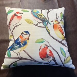 Decorative Throw Pillow Cover‎ Birds Branch Watercolor Print Home Decor Accent